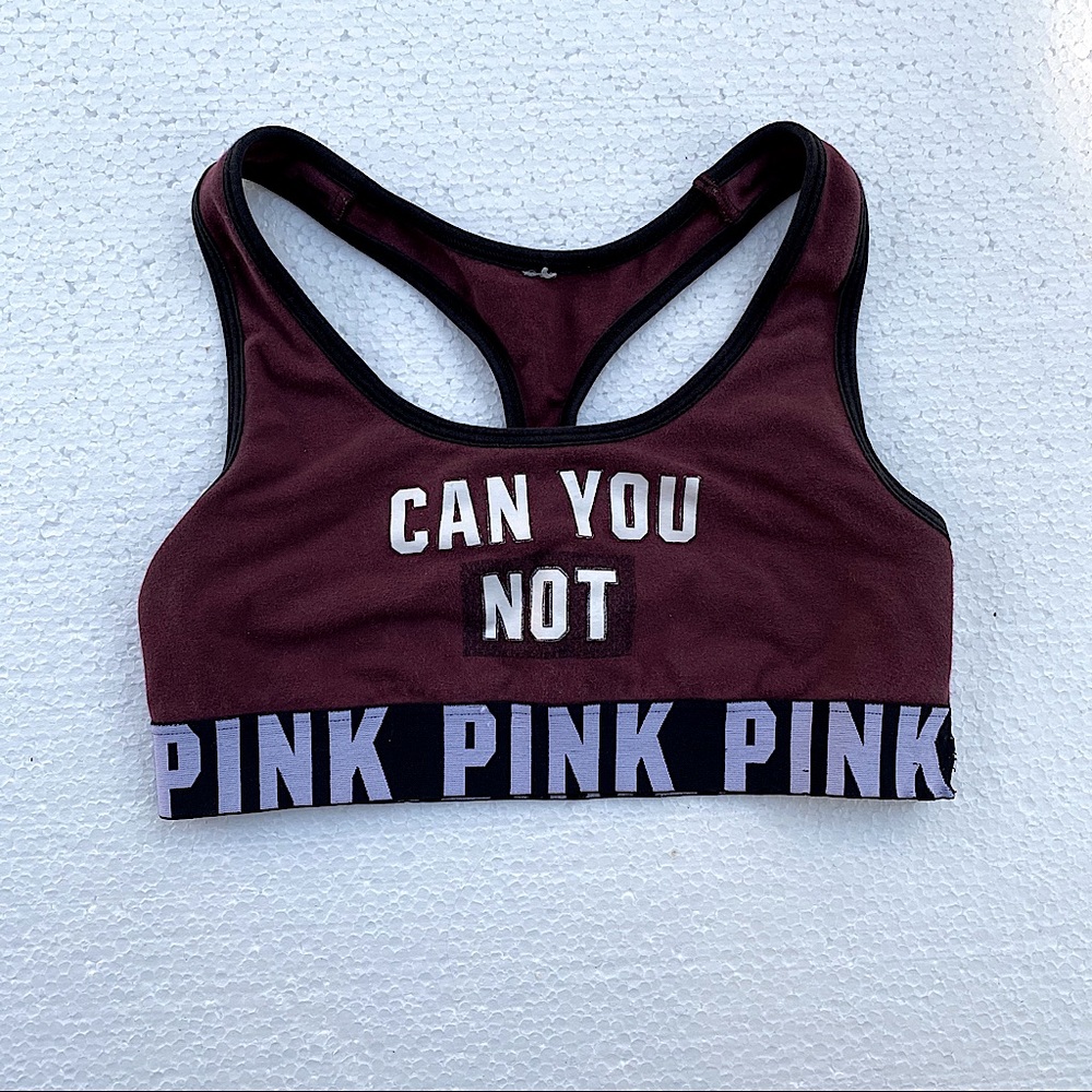 Victoria’s Secret PINK maroon sports bra s small
